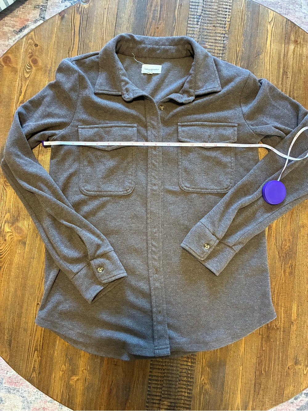 Thread & Supply Women's Brown Button-Down Shirt Jacket